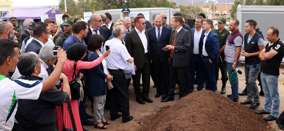 Gouverneur Schwarzenegger besuchte Kompostanlage in Oran